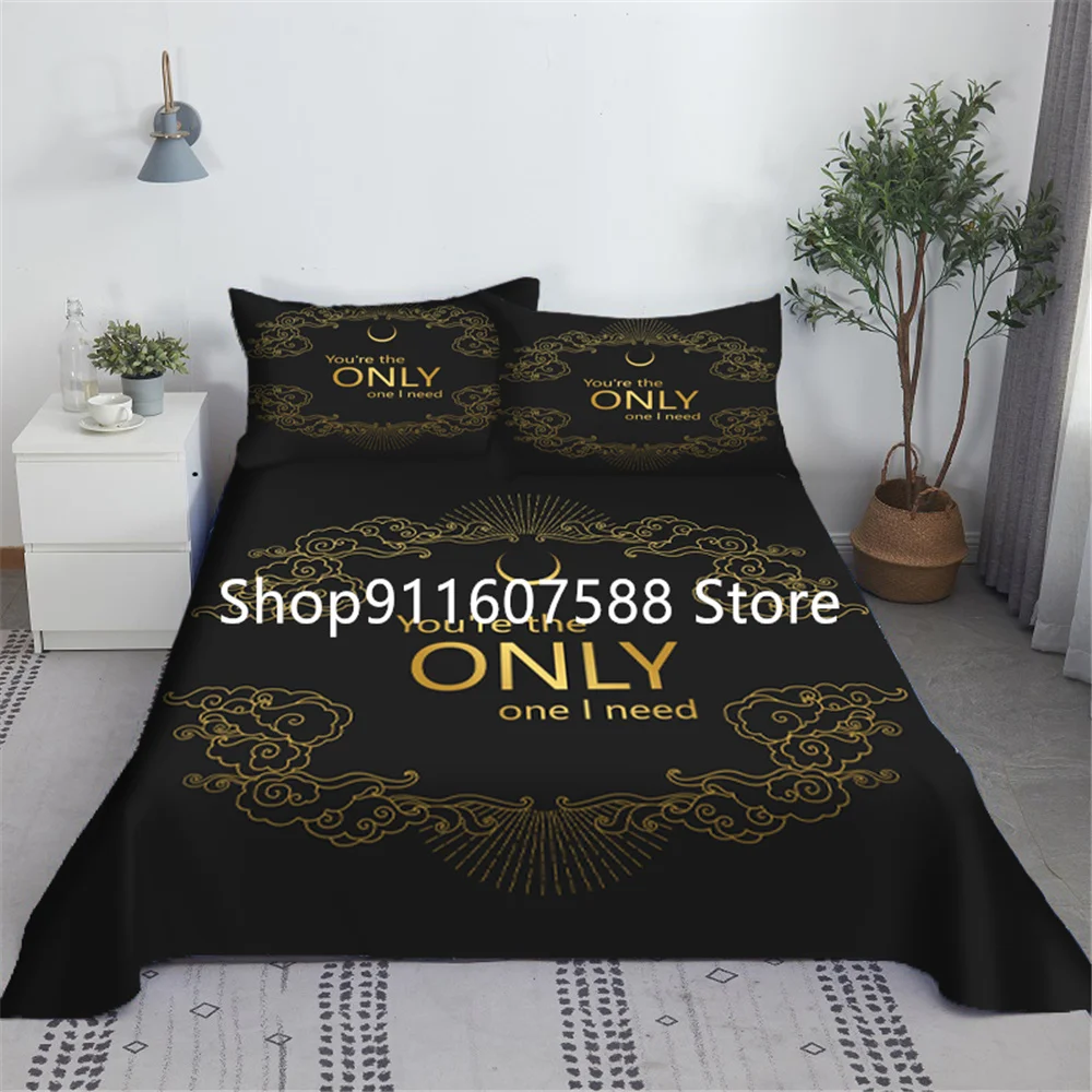 Gold Only Pattern Sheet Set Soft Polyester Bed Flat Sheet With 2 Pillowcase For Adults Bed Linen Black King Queen Size
Gold Only Pattern Sheet Set Soft Polyester Bed Flat Sheet With 2 Pillowcase For Adults Bed Linen Black King Queen Size