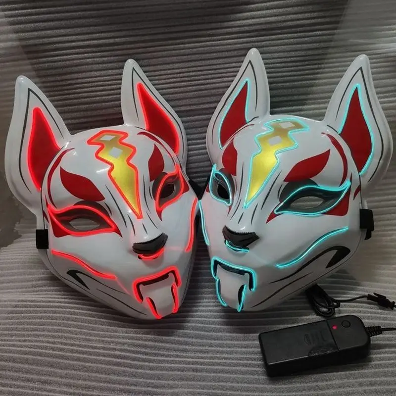 Anime Expro Decor Japanese Fox Mask Neon Led Light Cosplay Mask Halloween Party Rave Led Mask Dance DJ Payday Costume Props
Anime Expro Decor Japanese Fox Mask Neon Led Light Cosplay Mask Halloween Party Rave Led Mask Dance DJ Payday Costume Props