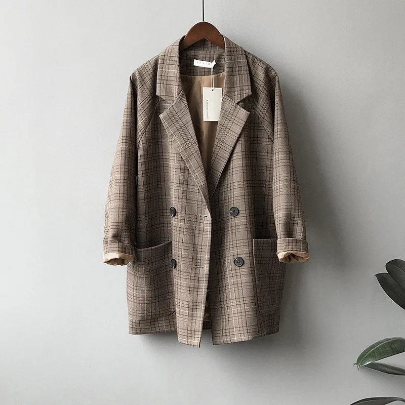 Mooirue Summer Femme Brown Balzer Jacket Plaid Elegant Coat Padded Slim Cotton Casual Cardigan Feminine Coat
Mooirue Summer Femme Brown Balzer Jacket Plaid Elegant Coat Padded Slim Cotton Casual Cardigan Feminine Coat