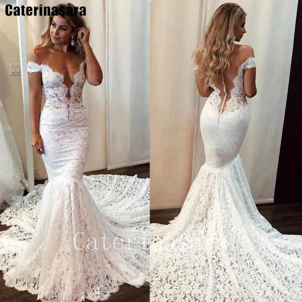 Белое кружевное свадебное платье-Русалка с открытыми плечами, иллюзионное свадебное платье с открытой спиной, CT031
Белое кружевное свадебное платье-Русалка с открытыми плечами, иллюзионное свадебное платье с открытой спиной, CT031