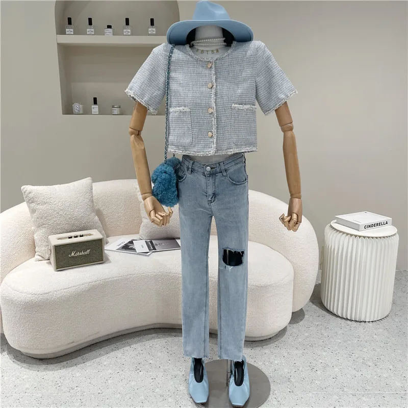 Niche Design Women's Spring 2021 Fashion Ripped Jeans High Waist Slim Straight Tube Trousers Retro Little Foot Pants
Niche Design Women's Spring 2021 Fashion Ripped Jeans High Waist Slim Straight Tube Trousers Retro Little Foot Pants