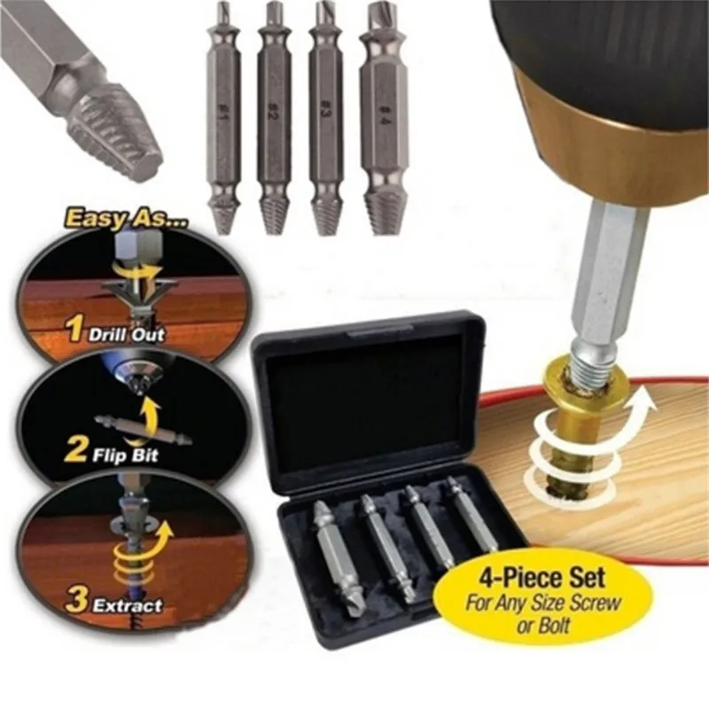 JETTING 4Pcs Screw Extractor Drill Bits Guide Set Broken Damaged Bolt Remover Double Ended Damaged Screw Extractor 1# 2# 3# 4#
JETTING 4Pcs Screw Extractor Drill Bits Guide Set Broken Damaged Bolt Remover Double Ended Damaged Screw Extractor 1# 2# 3# 4#