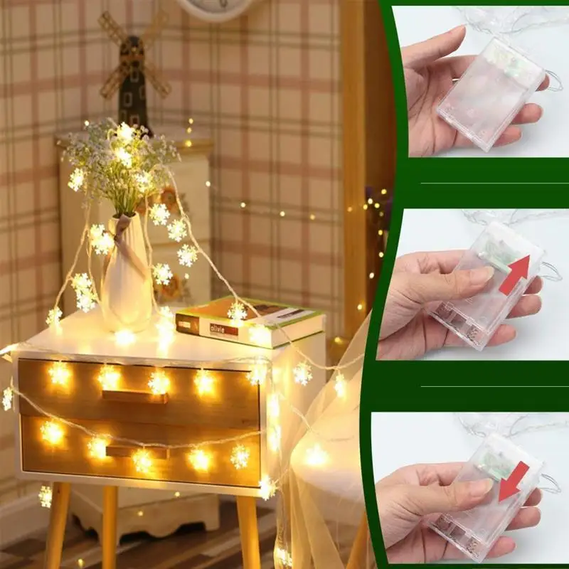 Christmas Snowflake Light 10 feet 20LED Battery Operated Snowflakes String Lights Winter Fairy Lights Merry Christmas Decoration
Christmas Snowflake Light 10 feet 20LED Battery Operated Snowflakes String Lights Winter Fairy Lights Merry Christmas Decoration