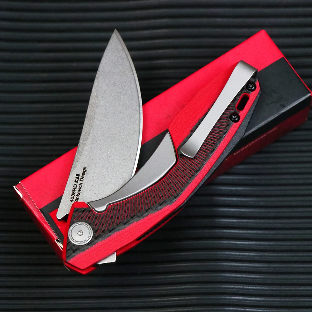 

New OEM KERSHAW 4038RD folding knife D2 blade G10+ carbon fiber handle outdoor camping survival kitchen fruit knife EDC tool