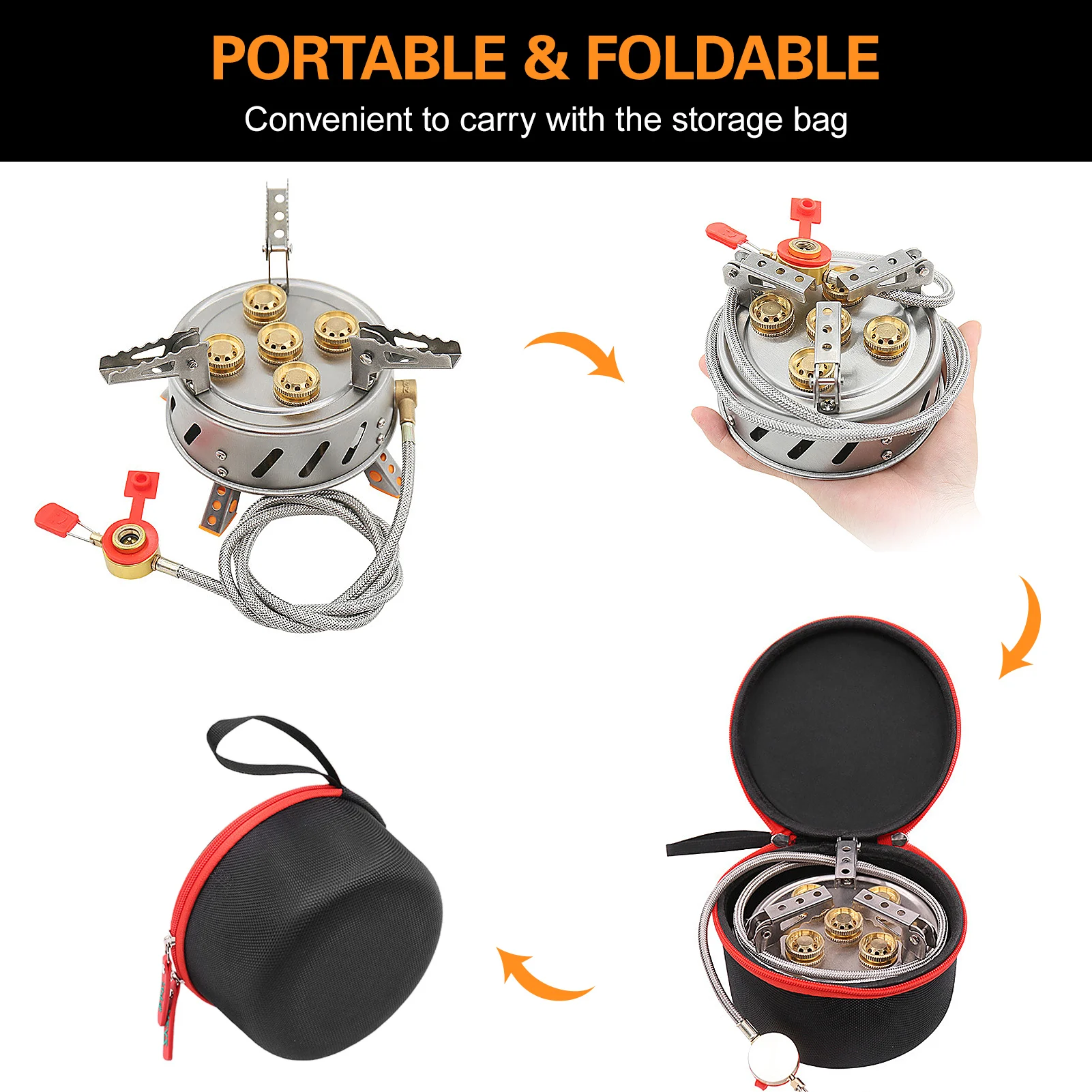 15800W High Power Camping Gas Stove Five Core Flame Nozzle Fire Gas Adjustable Burner Camp Stove Outdoor Gas Stove
15800W High Power Camping Gas Stove Five Core Flame Nozzle Fire Gas Adjustable Burner Camp Stove Outdoor Gas Stove