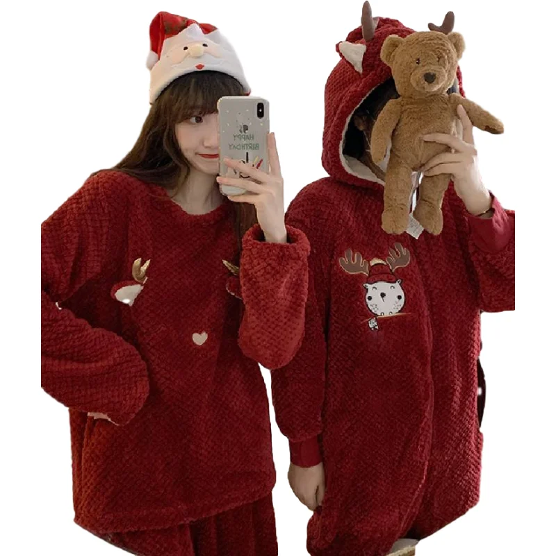 New Winter Thick Warm Pajamas Sets For Women Sleepwear Homes Clothing Pajama Home Wear Womens Pyjamas Set Velvet Pants Nightwear
New Winter Thick Warm Pajamas Sets For Women Sleepwear Homes Clothing Pajama Home Wear Womens Pyjamas Set Velvet Pants Nightwear