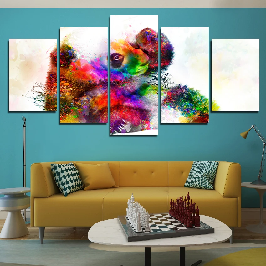 Великолепное чувство красочной панды, 5 шт., холст, живопись, настенный художественный плакат, декоративная живопись, абстрактная живопись д... 
Великолепное чувство красочной панды, 5 шт., холст, живопись, настенный художественный плакат, декоративная живопись, абстрактная живопись д...