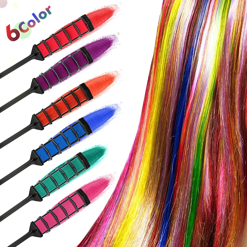 6 Colors Disposable Hair Dye Comb Chalk Crayons Temporary Hair Chalk Color Comb Cosplay Party Hairs Styling Dyeing Tools TSLM1
6 Colors Disposable Hair Dye Comb Chalk Crayons Temporary Hair Chalk Color Comb Cosplay Party Hairs Styling Dyeing Tools TSLM1