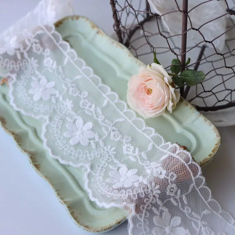 19yards White Cotton Thread Embroidered + Mesh Lace Ribbon Fabric Trimmings Garment Clothing DIY Handmade Sewing Accessories
19yards White Cotton Thread Embroidered + Mesh Lace Ribbon Fabric Trimmings Garment Clothing DIY Handmade Sewing Accessories