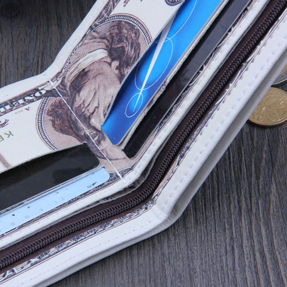 Мужские кошельки бумажник для долларов США коричневый кожаный кошелек двойные