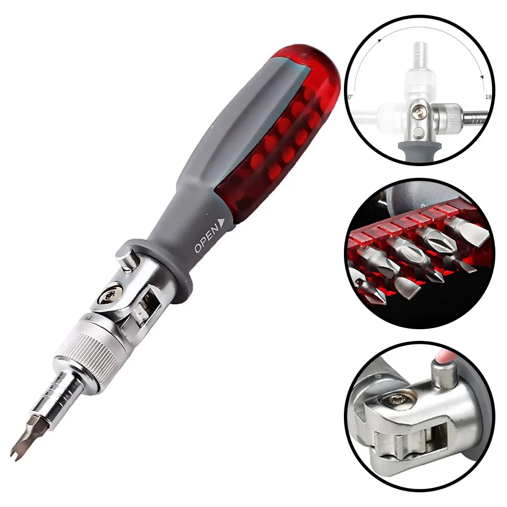 11 In 1 Multi-angle Foldable Ratchet Screwdriver 1/4 Inch Inside Hexagon Adjustable Angle Labor Saving Household Repair Tool
11 In 1 Multi-angle Foldable Ratchet Screwdriver 1/4 Inch Inside Hexagon Adjustable Angle Labor Saving Household Repair Tool