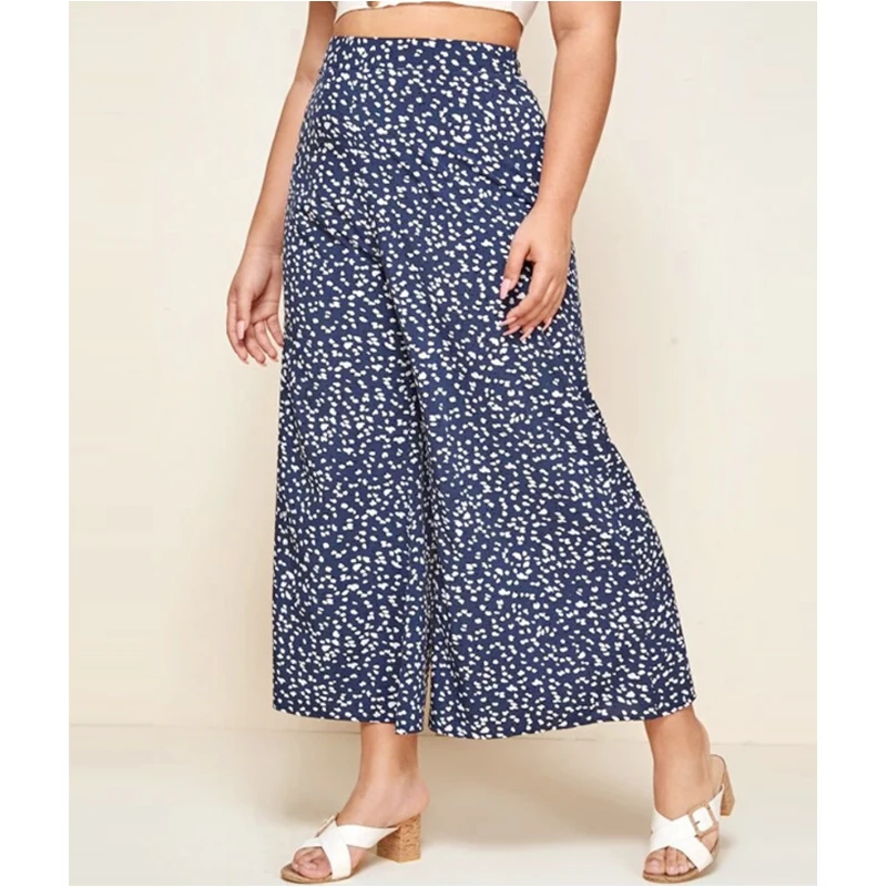 2021 Nine-Point Pants Plus Size Women's Fresh And Elegant Wide-Leg Floral Flower Case Zipper Casual Blue Urban
2021 Nine-Point Pants Plus Size Women's Fresh And Elegant Wide-Leg Floral Flower Case Zipper Casual Blue Urban