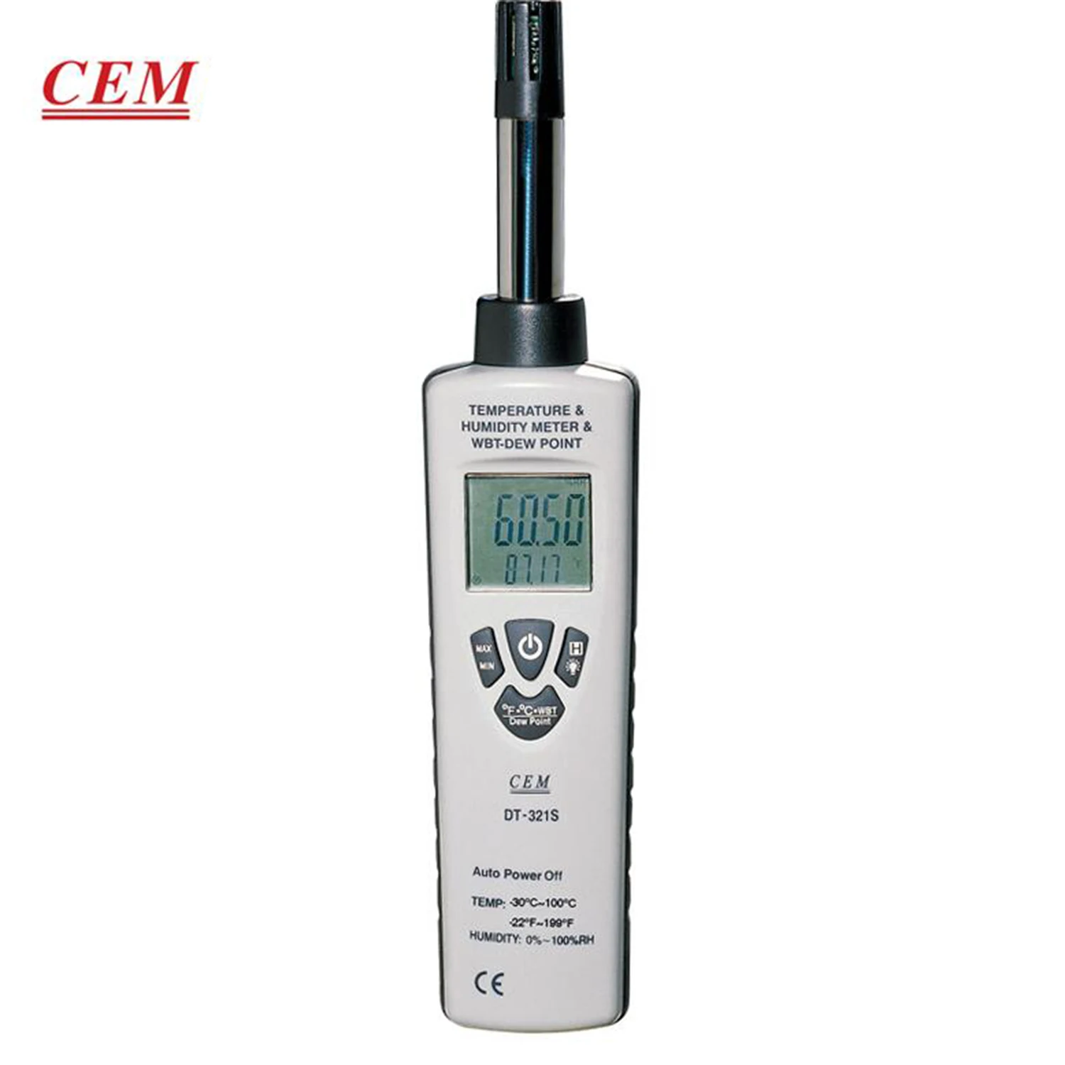 

CEM DT-321S Professional Temperature and Humidity Instrument Temperature and Humidity Meter Air Dew Point Wet Bulb Temperature