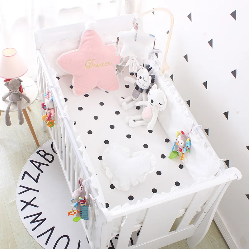 5Pcs/Set Cot Bumpers Fitted Bed Sheet For Newborn Babies Cotton Solid White Pink Dot Color Crib Protector Barrier Children Room
5Pcs/Set Cot Bumpers Fitted Bed Sheet For Newborn Babies Cotton Solid White Pink Dot Color Crib Protector Barrier Children Room