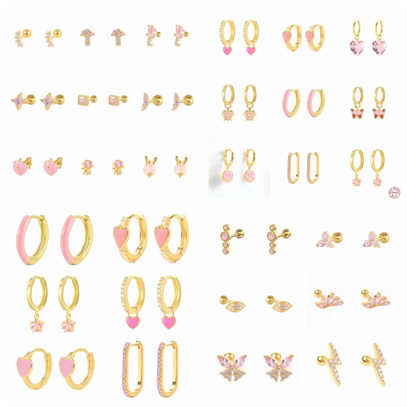 Aide Romantic Pink CZ Cartilage Piercing Hoop/Stud Earrings For Women 925 Silver Small Minimalist Pendientes Plata 925 Jewelry
Aide Romantic Pink CZ Cartilage Piercing Hoop/Stud Earrings For Women 925 Silver Small Minimalist Pendientes Plata 925 Jewelry