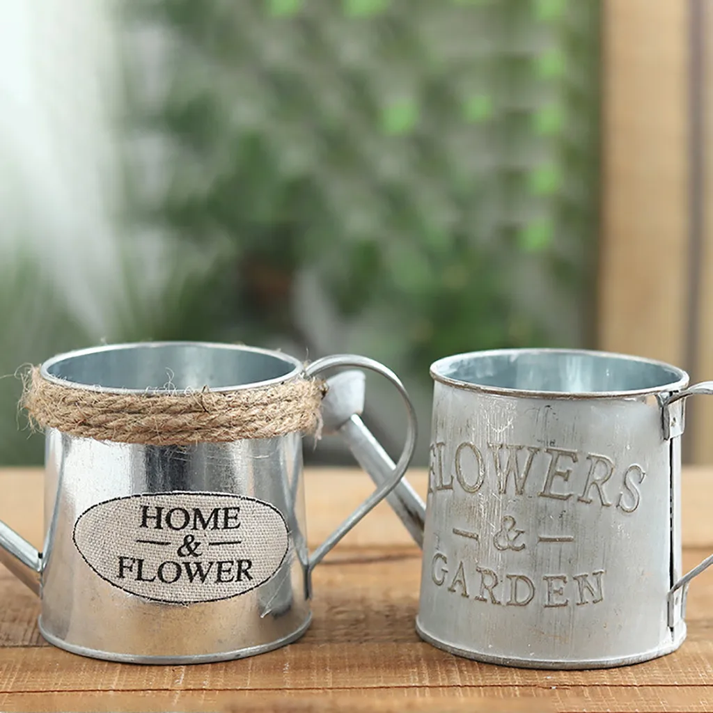 Vintage Metal Iron Barrel Retro Flower Pot Bucket Home Decoration Watering Can high quality
Vintage Metal Iron Barrel Retro Flower Pot Bucket Home Decoration Watering Can high quality
