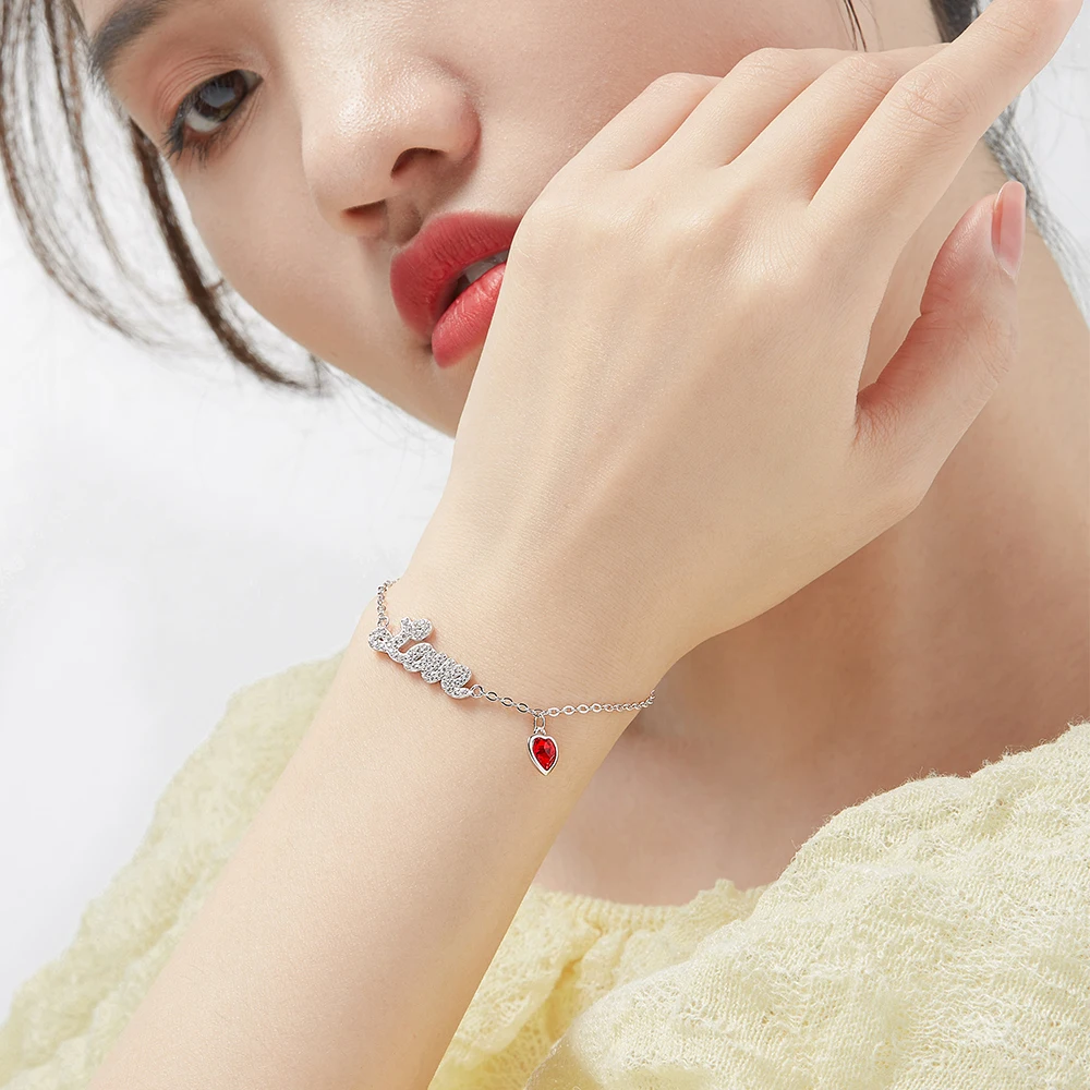 SILVERHOO 25 Sterling Silver Bracelet For Women Letter Amor Pink Austria Crystal Heart Charm Bracelets Fine Jewelry New Arrival
SILVERHOO 25 Sterling Silver Bracelet For Women Letter Amor Pink Austria Crystal Heart Charm Bracelets Fine Jewelry New Arrival