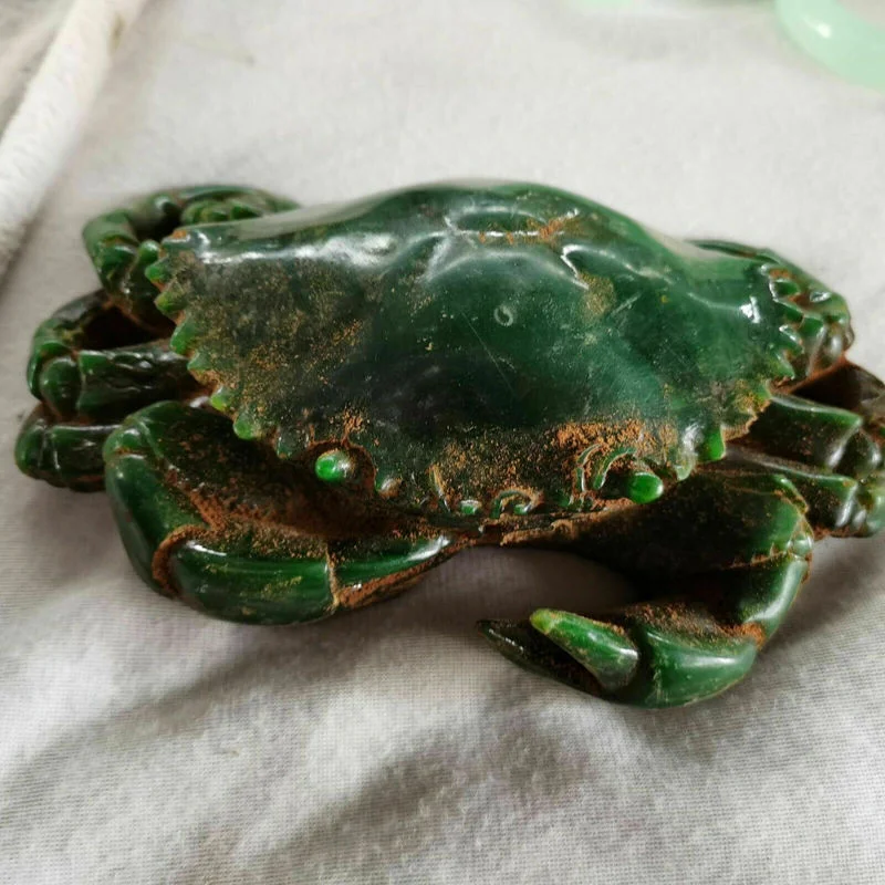 Fashion Chinese Exquisite Natural Old Jade Carved Jade Green Crab Iving Room Gift for Home Decoration Accessories
Fashion Chinese Exquisite Natural Old Jade Carved Jade Green Crab Iving Room Gift for Home Decoration Accessories