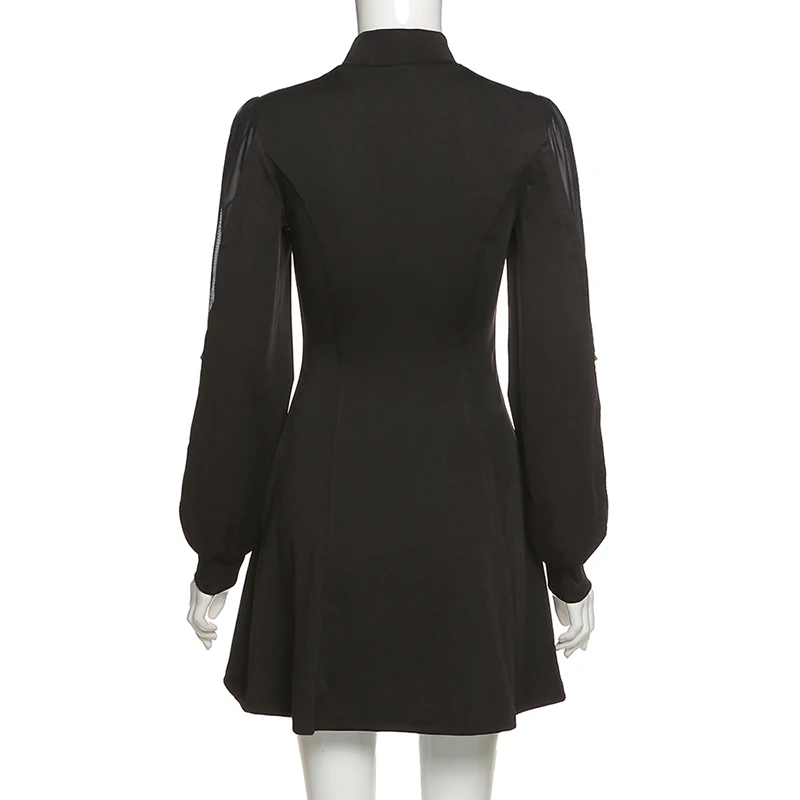 Autumn and winter fashion women's new style mesh see-through long-sleeved round neck hollow slim-fit all-match dress
Autumn and winter fashion women's new style mesh see-through long-sleeved round neck hollow slim-fit all-match dress