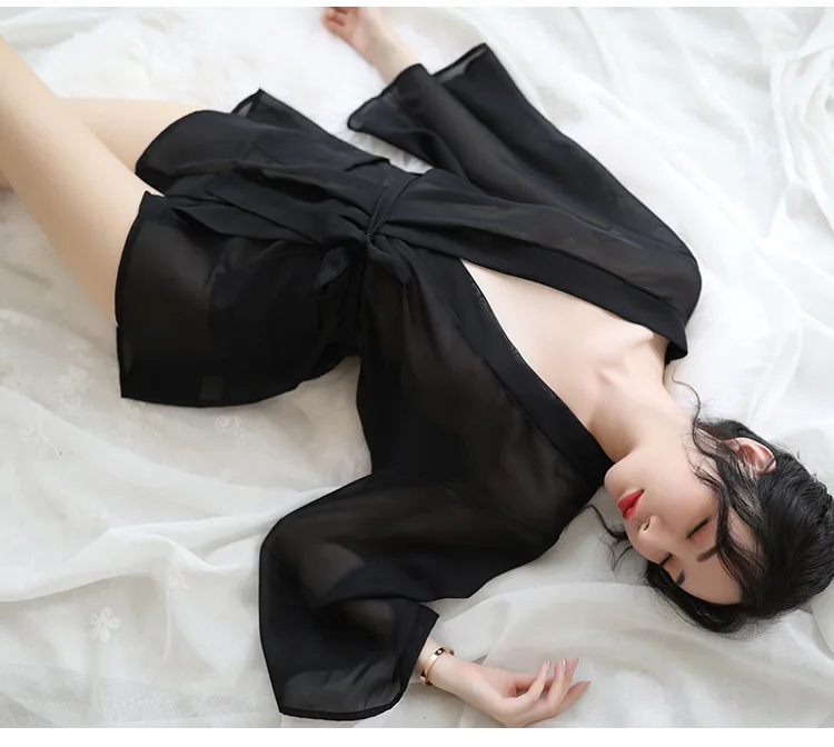 Sexy Lingerie Chiffon Sexy Pajamas Transparent Thin Section V-neck Solid Color Comfortable Soft Bathrobe Female Sleepwear Women
Sexy Lingerie Chiffon Sexy Pajamas Transparent Thin Section V-neck Solid Color Comfortable Soft Bathrobe Female Sleepwear Women