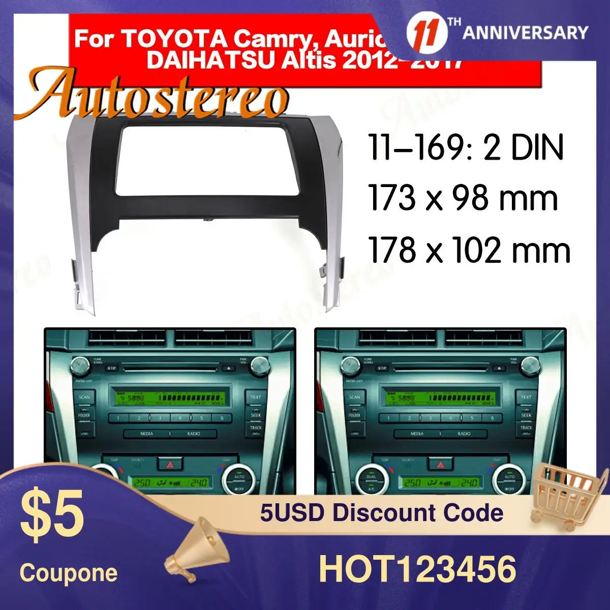 Car Fascia Dash Kit Panel Frame for Toyota Camry/Aurion 2011-2014/Daihatsu Altis 2012- CD Facia Trim Installation Kit
Car Fascia Dash Kit Panel Frame for Toyota Camry/Aurion 2011-2014/Daihatsu Altis 2012- CD Facia Trim Installation Kit