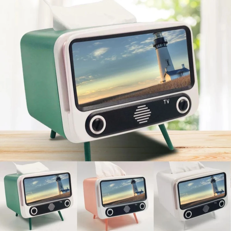 Smart Phone Holder Nordic Style Retro TV Tissue Box Multifunctional Bracket Creative Tissue Box Bedroom Decor Lazy Phone stand 
Smart Phone Holder Nordic Style Retro TV Tissue Box Multifunctional Bracket Creative Tissue Box Bedroom Decor Lazy Phone stand