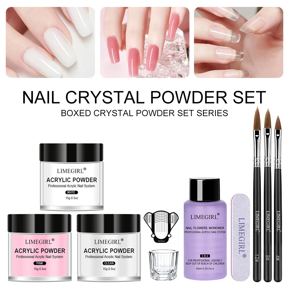 Nail Acrylic Powder and Liquid Monomer Nails Art Decoration For Manicure Set Kit Crystal Nail Glitter 3D Nail Tips Carving Tools
Nail Acrylic Powder and Liquid Monomer Nails Art Decoration For Manicure Set Kit Crystal Nail Glitter 3D Nail Tips Carving Tools