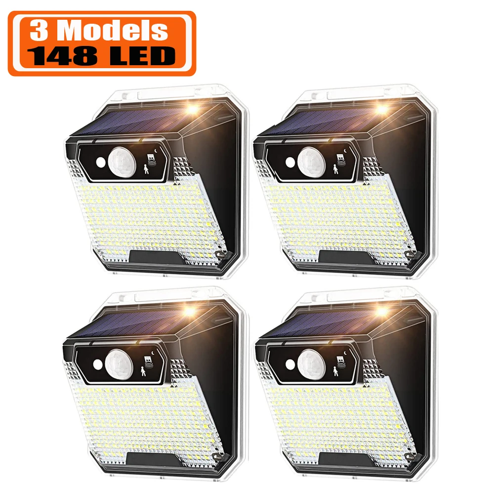 Solar Lights Outdoor Motion Sensor, WhitePoplar 148 LEDs Solar Lights Outdoor Waterproof LED Security with 3 Modes Wireless
Solar Lights Outdoor Motion Sensor, WhitePoplar 148 LEDs Solar Lights Outdoor Waterproof LED Security with 3 Modes Wireless