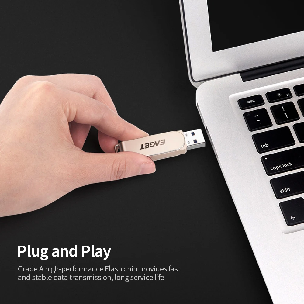 EAGET USB флеш накопитель 32 Гб 64 128 металлический U диск USB3.0 Портативный