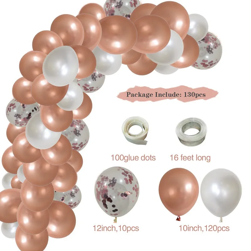 Sequin Rose GOLD Latex Balloon Chain Set Birthday Wedding Party Scenery Balloon 091 
Sequin Rose GOLD Latex Balloon Chain Set Birthday Wedding Party Scenery Balloon 091