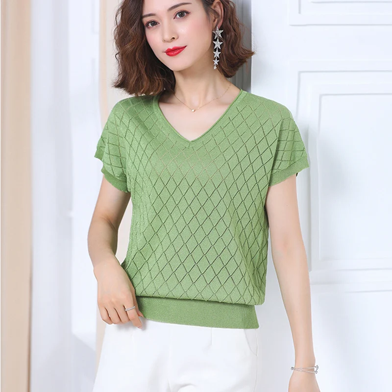 Green Bright Silk Thin T Shirt Women 2022 Summer Knitted Tops Female Casual Loose Tshirts Short Sleeve T-Shirt Tee Shirt Femme
Green Bright Silk Thin T Shirt Women 2022 Summer Knitted Tops Female Casual Loose Tshirts Short Sleeve T-Shirt Tee Shirt Femme