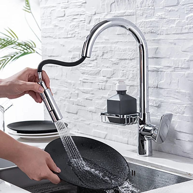 Pull-out Kitchen Faucet Hot and Cold Copper Sink Household Black and Golden Rotating Supercharged Kitchen Faucet
Pull-out Kitchen Faucet Hot and Cold Copper Sink Household Black and Golden Rotating Supercharged Kitchen Faucet