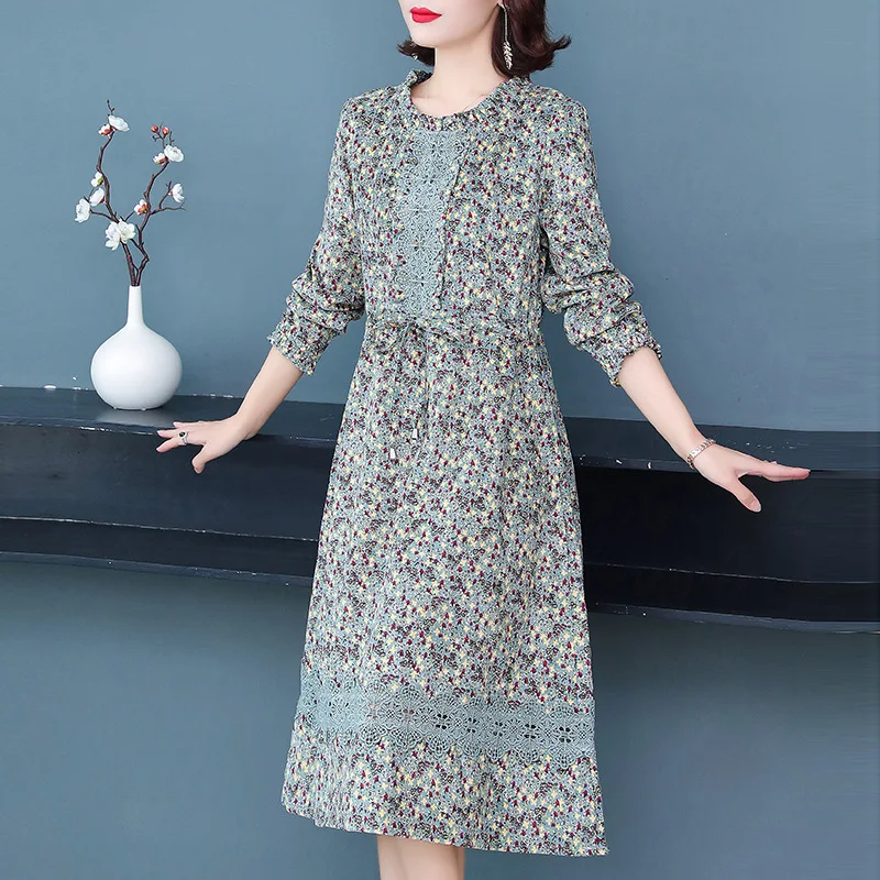 Cotton and linen dress spring and autumn new fashion retro printed slim dress large size M-3XL high quality and elegant vestidos
Cotton and linen dress spring and autumn new fashion retro printed slim dress large size M-3XL high quality and elegant vestidos