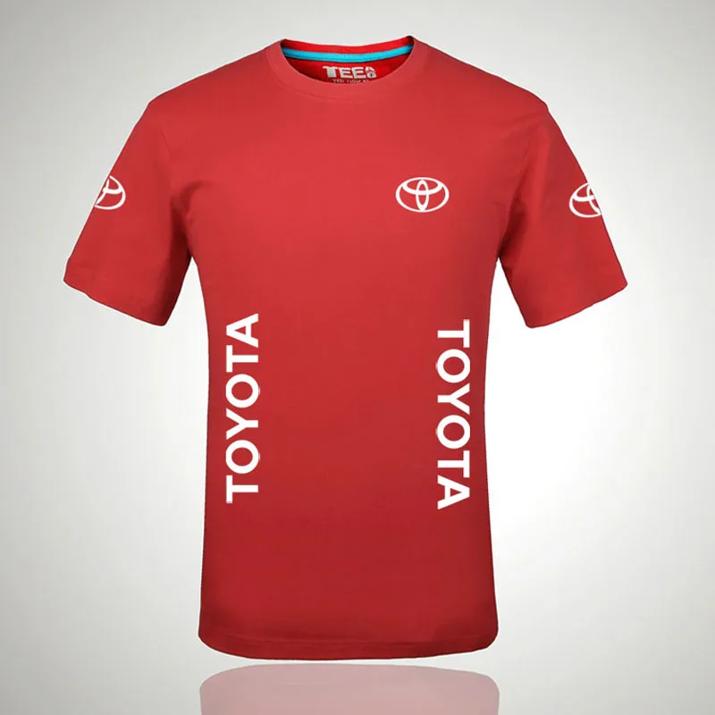 Новая модная мужская футболка с коротким рукавом принтом Toyota рубашки круглым