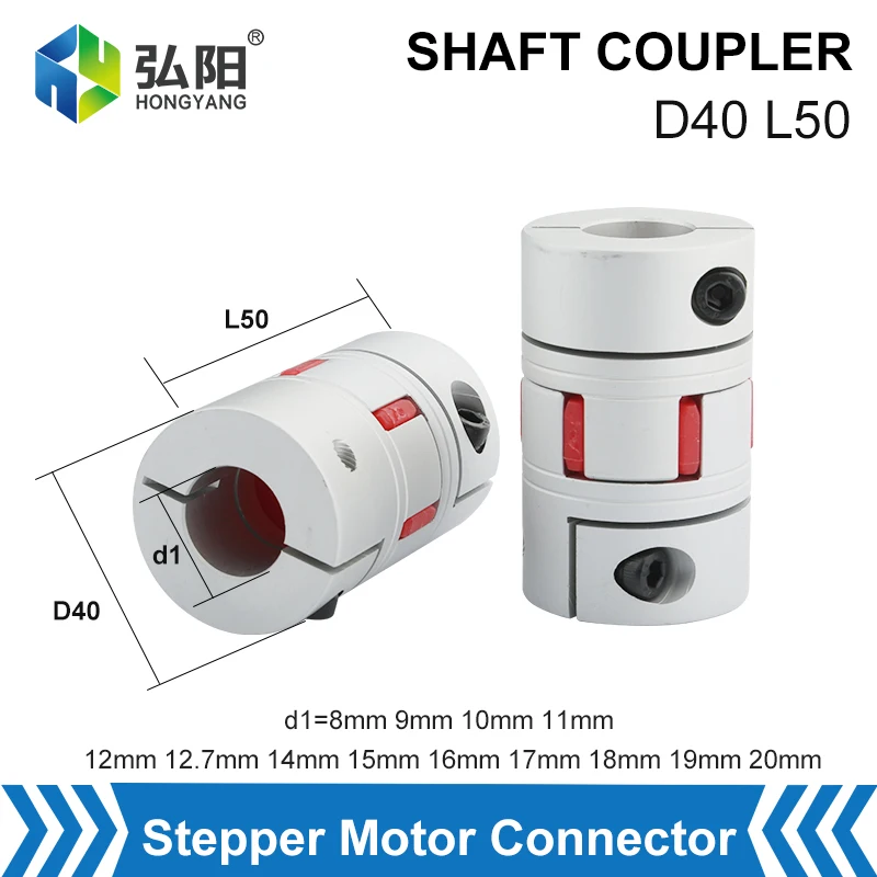 CNC Aluminum Plum Blossom Shaft Coupling D40 L50 Ball Screw Motor Connector Flexible Coupling Shaft 8/10/12/14/16/18/20 / 22mm
CNC Aluminum Plum Blossom Shaft Coupling D40 L50 Ball Screw Motor Connector Flexible Coupling Shaft 8/10/12/14/16/18/20 / 22mm
