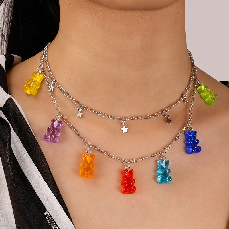 New Collare Star Pendants Necklaces for Women Jewelry Femme Bijoux Transparent Jelly Candy 7 Color Star Bear Neck Chain
New Collare Star Pendants Necklaces for Women Jewelry Femme Bijoux Transparent Jelly Candy 7 Color Star Bear Neck Chain