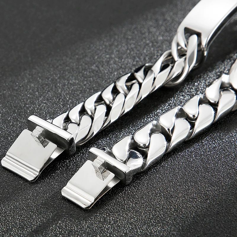 Name Bar ID Bracelet for Men Stainless Steel Cuban Curb Link Chain Customized Logo Engraveable Men's Wrist Bracelets Bangle Gift
Name Bar ID Bracelet for Men Stainless Steel Cuban Curb Link Chain Customized Logo Engraveable Men's Wrist Bracelets Bangle Gift