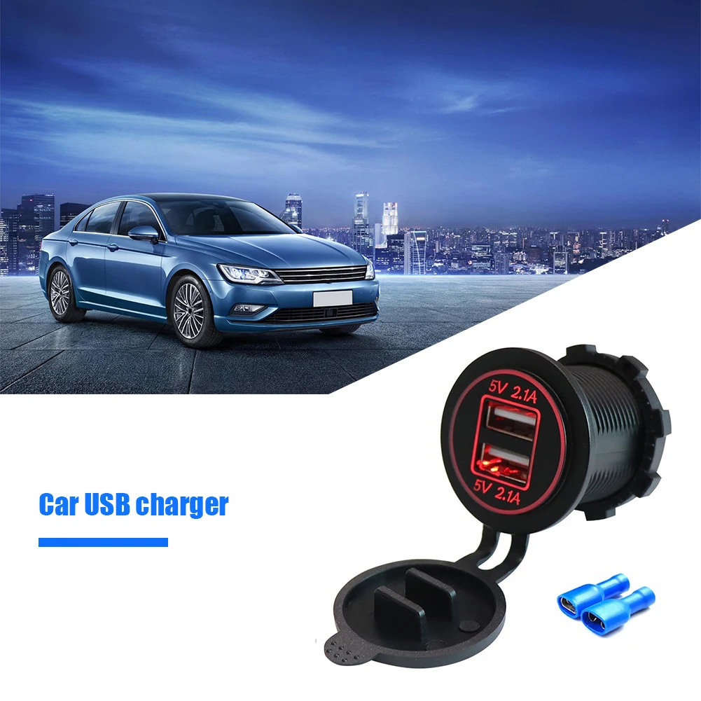 12V-24V Car Motorcycle Charger ABS Dual USB Charger Sockets Dual White/Orange/Red/Blue/Green LED Light Power Plug Outlet
12V-24V Car Motorcycle Charger ABS Dual USB Charger Sockets Dual White/Orange/Red/Blue/Green LED Light Power Plug Outlet