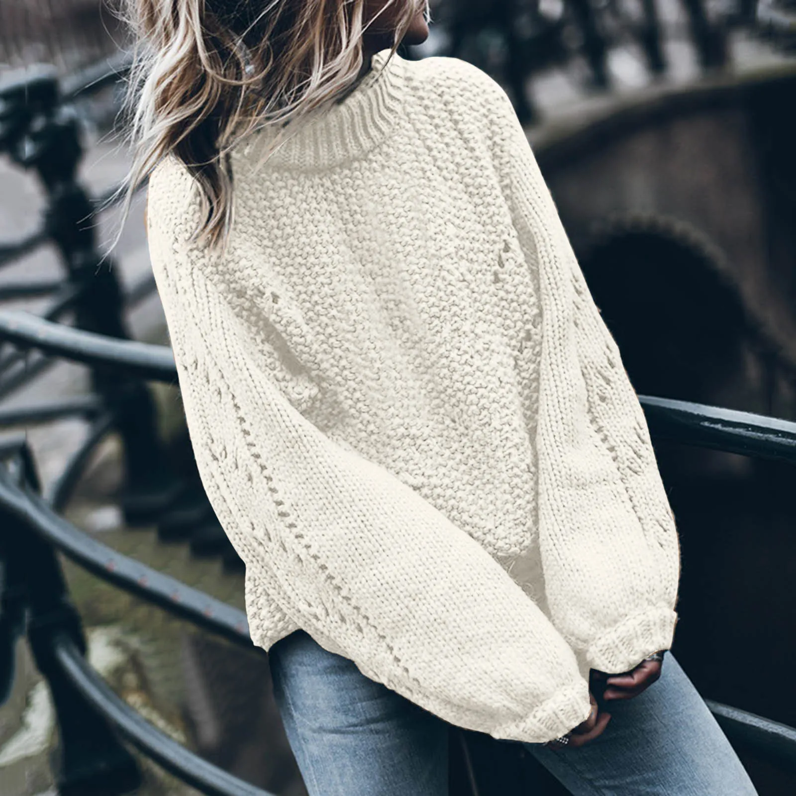 Women Lantern Sleeve Crochet Sweater Comfy Pullover Knit Jumper Ladies Casual Knitted Sweater Korean Fashion Solid Oversize Tops
Women Lantern Sleeve Crochet Sweater Comfy Pullover Knit Jumper Ladies Casual Knitted Sweater Korean Fashion Solid Oversize Tops