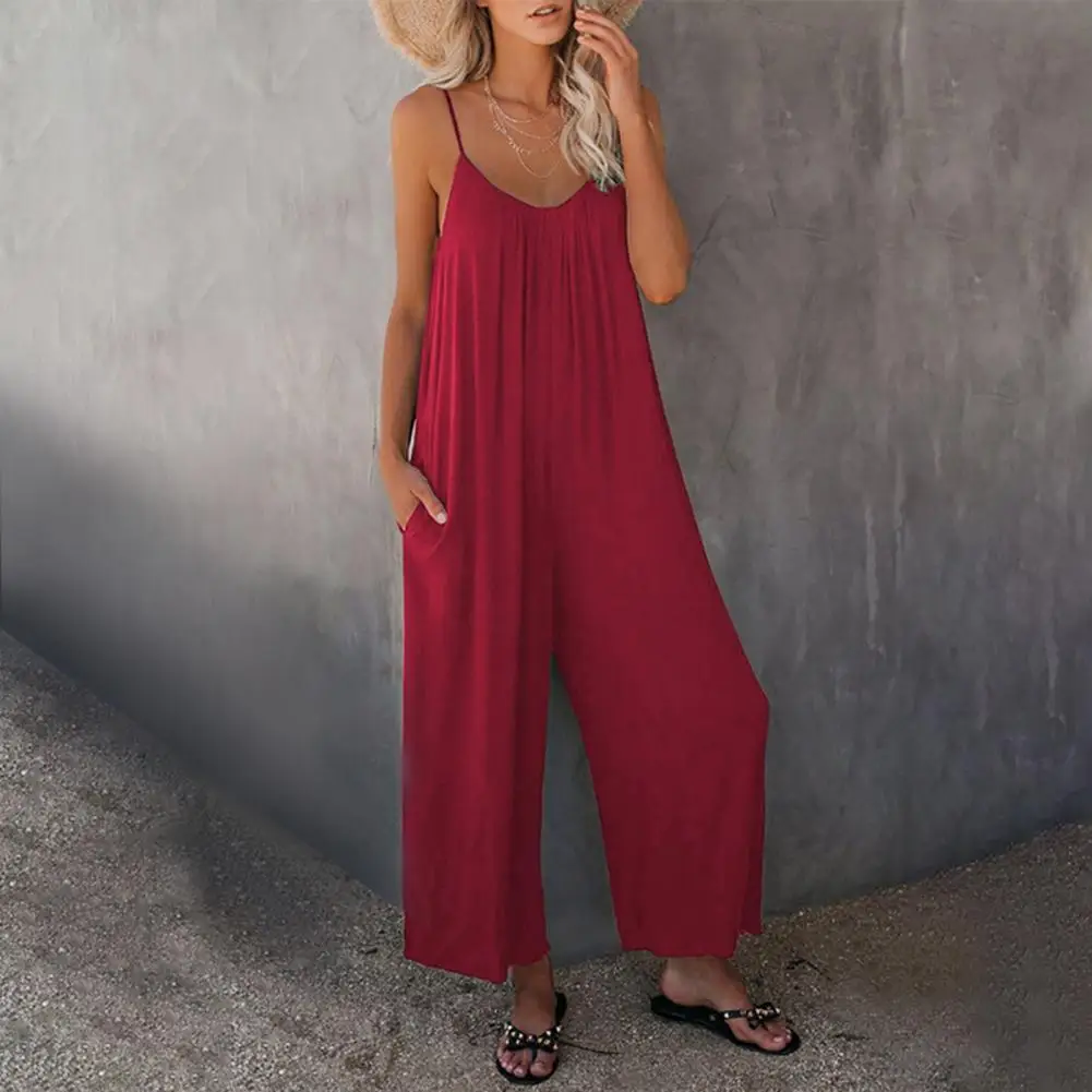 Leisure Western Style Jumpsuit Strap Pockets Siamese Overalls Women Adjustable Spaghetti Strap Stretchy Long Pant for Party 
Leisure Western Style Jumpsuit Strap Pockets Siamese Overalls Women Adjustable Spaghetti Strap Stretchy Long Pant for Party