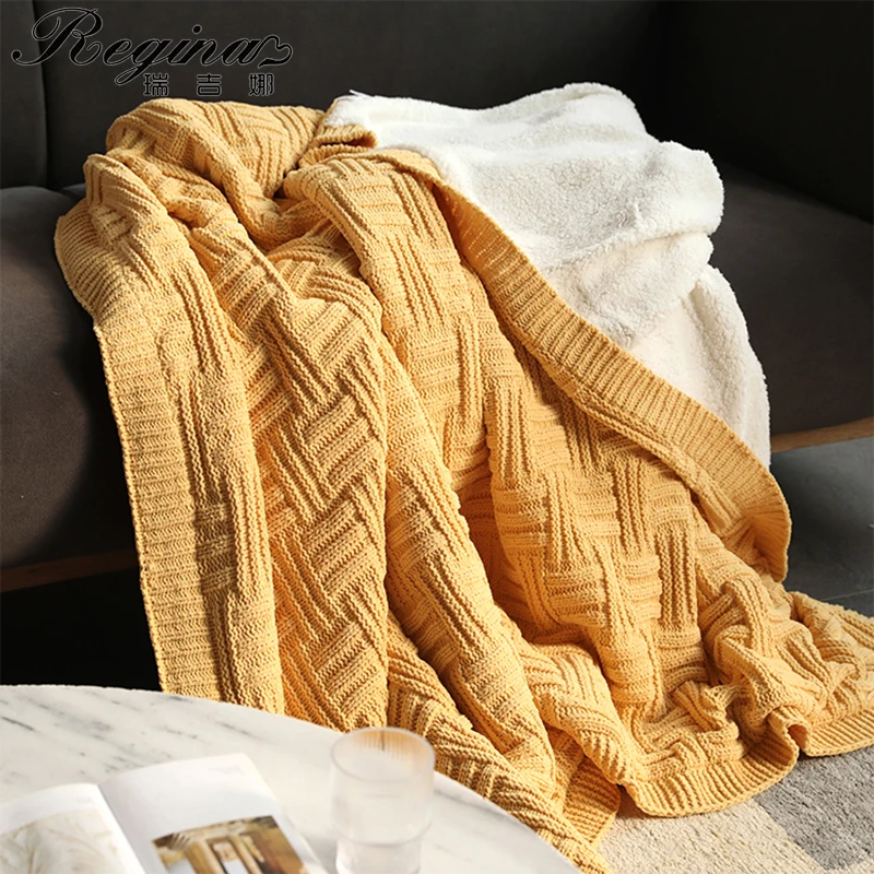 

Regina Fuzzy Plush Chenille Quilt Blanket Super Cozy Warm Sherpa Bedspread 150*200cm Bed Soft Plaid Comforter Blankets 200*230cm