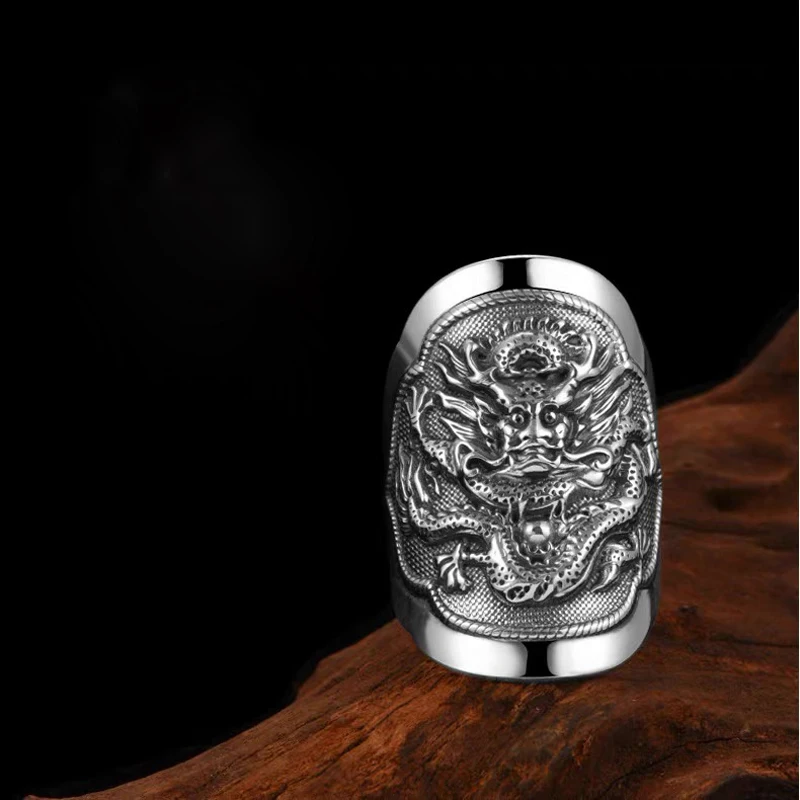 New Retro Dragon Ring Male Dragon Totem Tide Personality Domineering Exaggerated Single Ring Open Ladies Index Finger Ring 
New Retro Dragon Ring Male Dragon Totem Tide Personality Domineering Exaggerated Single Ring Open Ladies Index Finger Ring