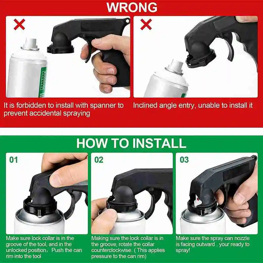 Spray Adaptor Paint Care Aerosol Spray Gun Handle with Full Grip Trigger Lock Collar Polish Maintenance Painting Paint Car Tool
Spray Adaptor Paint Care Aerosol Spray Gun Handle with Full Grip Trigger Lock Collar Polish Maintenance Painting Paint Car Tool