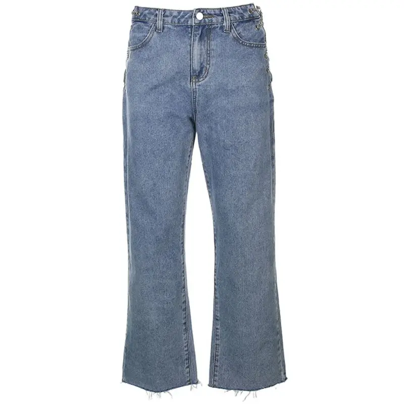 Женская высокая талия крест цепочка на Джинсы Нерегулярные Сплит полые джинсовые прямые брюки 0822
Женская высокая талия крест цепочка на Джинсы Нерегулярные Сплит полые джинсовые прямые брюки 0822