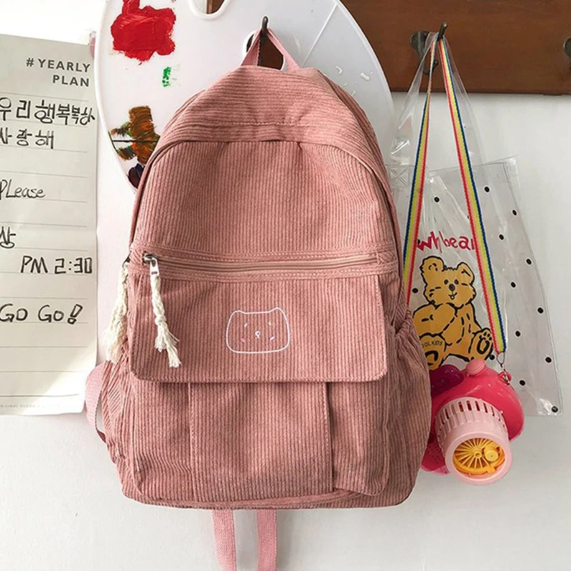Cute Corduroy Women Backpack Solid Color Female Student Schoolbag for Teenage Girl Travel Shoulder Bags School Bagpack
Cute Corduroy Women Backpack Solid Color Female Student Schoolbag for Teenage Girl Travel Shoulder Bags School Bagpack