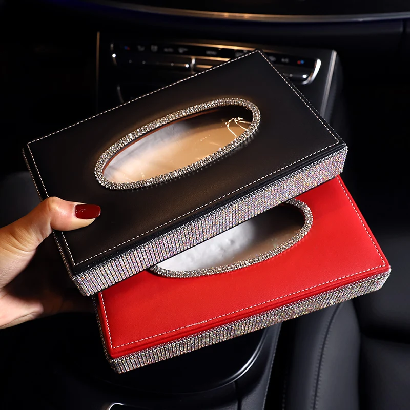 Fashion Leather Car Tissue Box Cover Napkin Holder Luxury Diamond Rhinestone Car Assessoires Interior for Women Girls Beautiful
Fashion Leather Car Tissue Box Cover Napkin Holder Luxury Diamond Rhinestone Car Assessoires Interior for Women Girls Beautiful