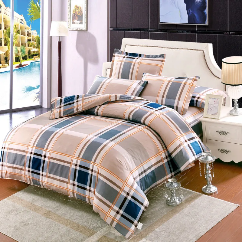 Home textiles Navy Blue brown plaid Bedding set duvet cover soft bed sheet pillows case 4pcs twin full king queen size
Home textiles Navy Blue brown plaid Bedding set duvet cover soft bed sheet pillows case 4pcs twin full king queen size
