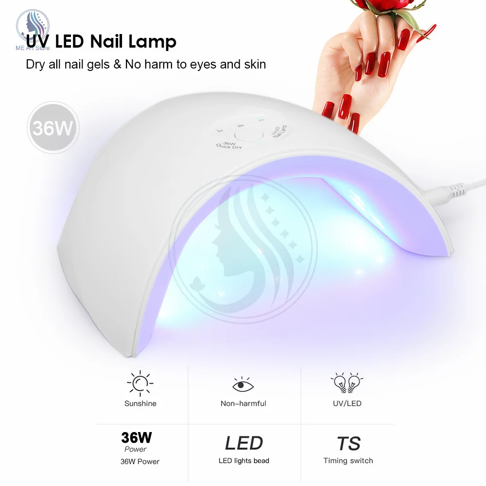 Professional 36W Nail UV LED Lamp Manicure Apparatus Phototherapy Manicure Lamp Quick Dry Nail Gel Dryer Lamp 
Professional 36W Nail UV LED Lamp Manicure Apparatus Phototherapy Manicure Lamp Quick Dry Nail Gel Dryer Lamp