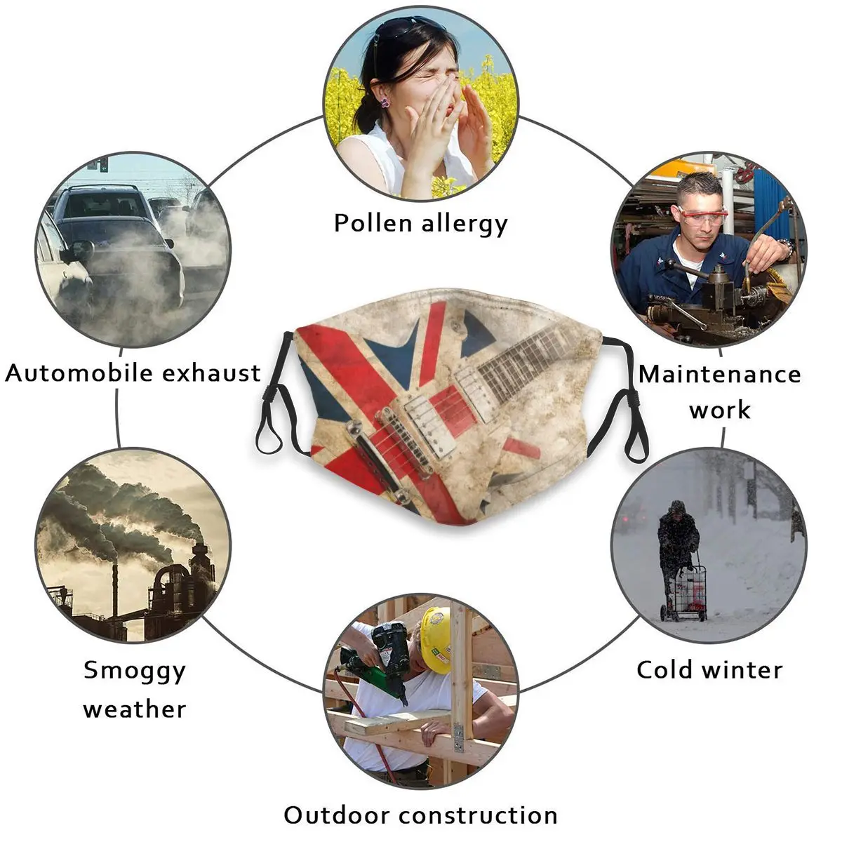 Grunge English Pop Guitar Face Mouth Mask Cover Anti Dustproof Washable Reusable Adult Mouth Masks Mascarilla 
Grunge English Pop Guitar Face Mouth Mask Cover Anti Dustproof Washable Reusable Adult Mouth Masks Mascarilla