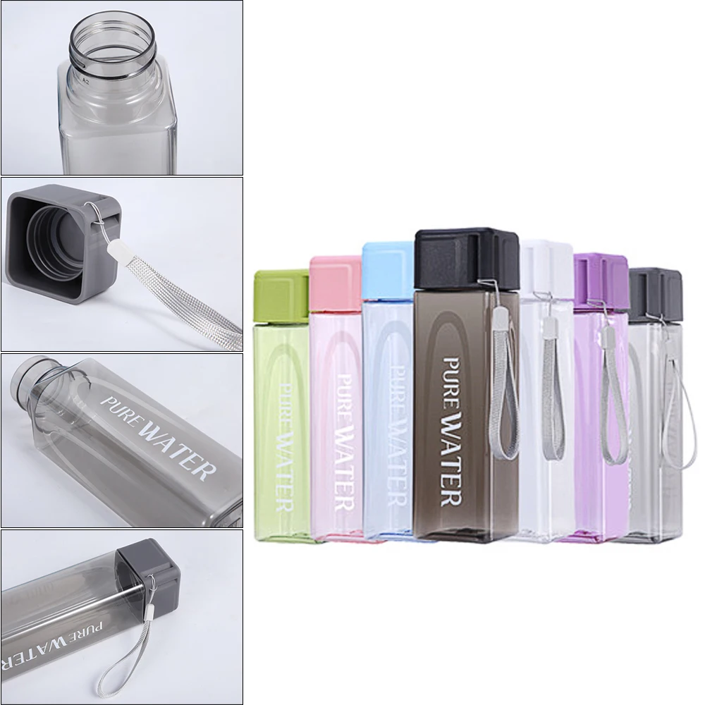 Outdoor Travel Plastic Square Cup Heat Resistant Transparent Sports Simple Fashion Bottle Clear Personality With Portable Cup 
Outdoor Travel Plastic Square Cup Heat Resistant Transparent Sports Simple Fashion Bottle Clear Personality With Portable Cup